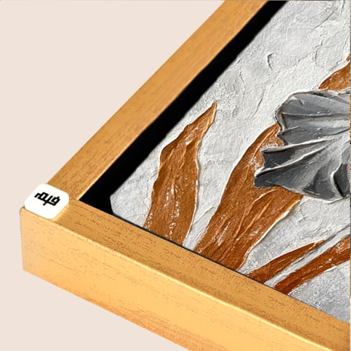 لوحة جدارية كانفس ، وردة - تدرجات الرمادي مع الأبي...