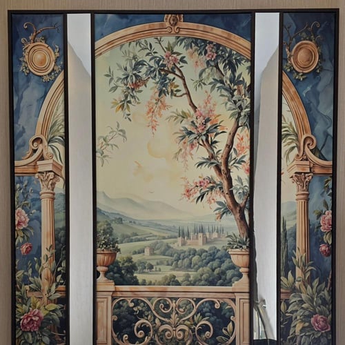 لوحة جدارية كانفس تصور مشهد يشبه نافذة مفتوحة على...