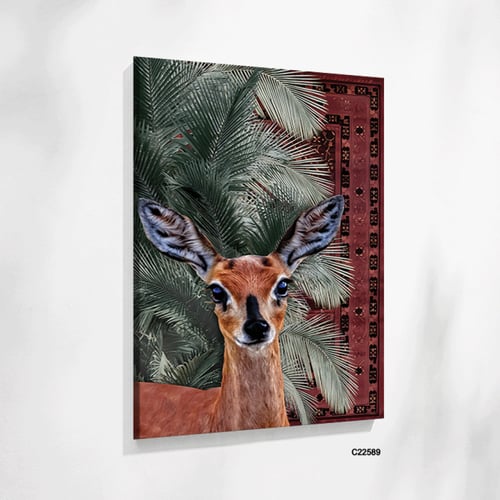 لوحة جدارية كانفس تجسد صورة الغزال