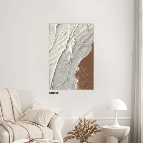 لوحة جدارية كانفس ، طابع جبسي - تدرجات البني مع ال...