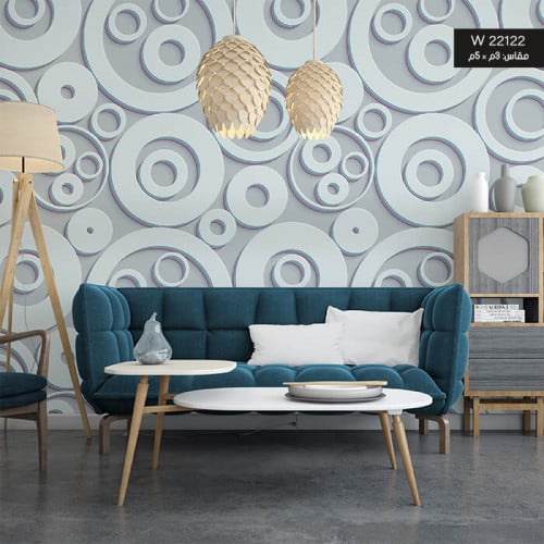 ورق حائط ، دوائر - تدرجات الأخضر الهادئ مع الرمادي...