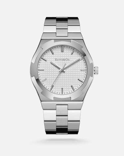 ساعة رجالية من الفي باللون الفضي