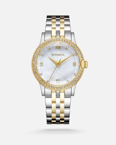 ساعة نسائية من الفي باللون الفضي و الذهبي