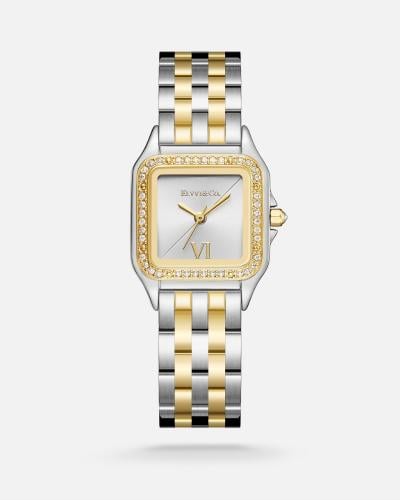 ساعة نسائية من الڤي باللون الفضي و الذهبي