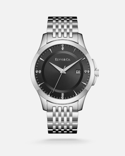 ساعة رجالية من الفي ياللون الفضي