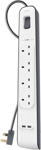 بلكن حماية اندفاع التيار 4 منافذ 2 USB 2.4 امبير