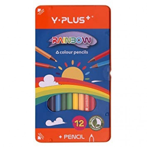 الوان خشبية 12 لون علبة حديد