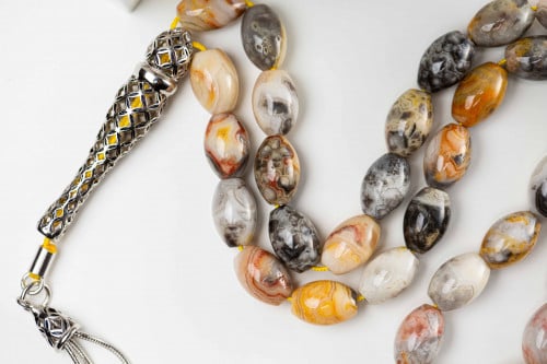 سبحه فضه حجر جاسبر الطبيعي