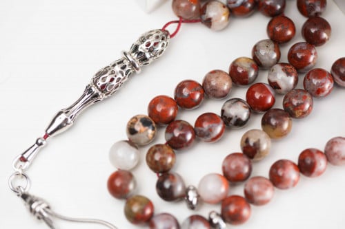 سبحه فضه حجر جاسبر الطبيعي