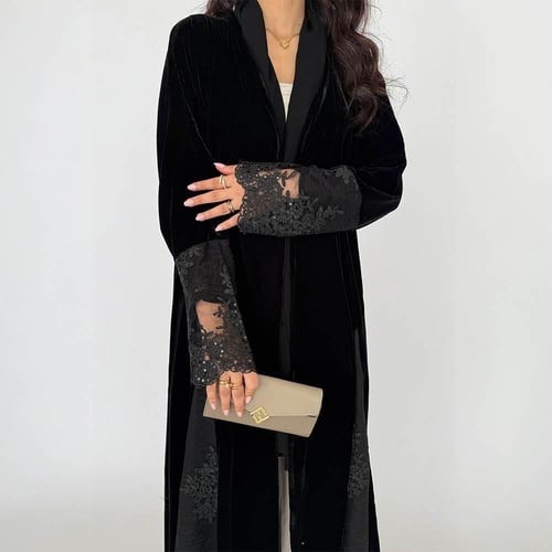 عباية دانتيل كلوش مع جوانب مبطنة