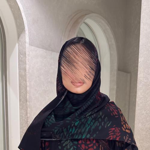طرحة ليزر شيفون نقشة ملونة