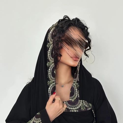 طرحة ليزر مع تطريز فاخر
