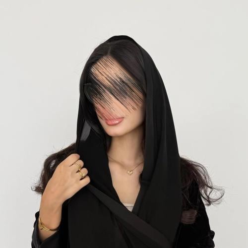 طرحة ليزر مع شريط شانيل اسود