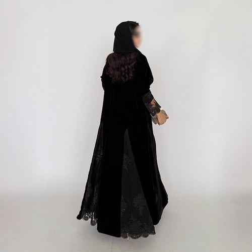 عباية دانتيل كلوش مع جوانب مبطنة