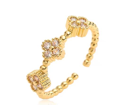Gold-colored flower rings