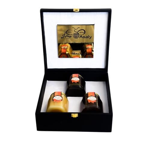 علبة إهداء ثلاث أنصاف زجاجي (بدون عسل)