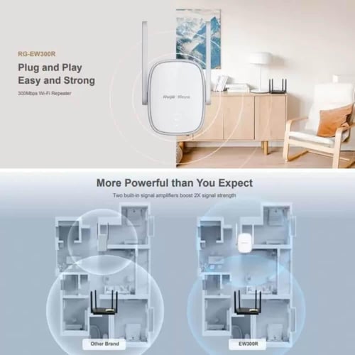 مقوي واي فاي منزلي RG-EW300R بسرعة 300Mbps – تغطية...