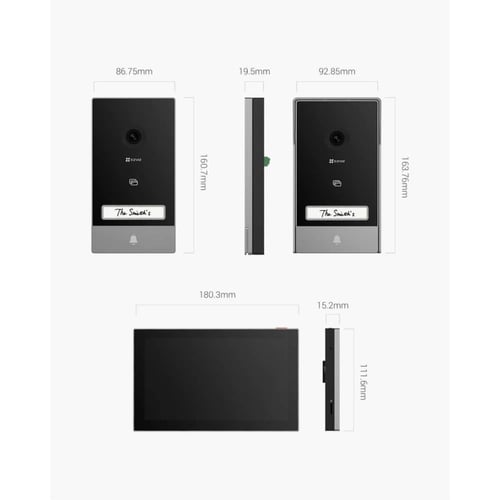 بكج إنتركم ذكي EZVIZ HP7 – شاشة لمس 7 بوصة وكاميرا...