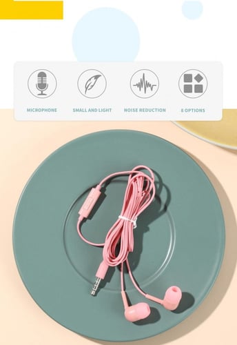 سماعة سلكية بخاصية تقليل الضوضاء - وردي