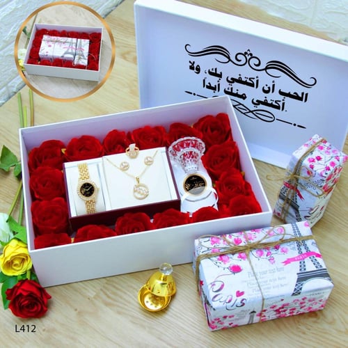 اطقم ساعة نسائي مع مبخرة واكسسوارت موديل mh-6930