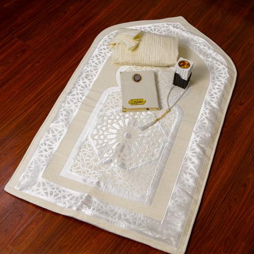 طقم سجاد صلاه مع شرشف صلاه ومبخره مديل 2027