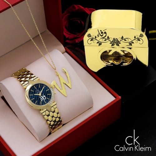 هدية راقية تشمل ساعة نسائية مع مجموعة إكسسوارات مم...