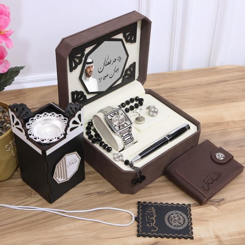 طقم ساعة رجالي مع مبخرة انيقة مديل GY-457