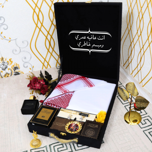 بكس رجالية هدايا قماش وشماغ تصميم حسب الطلب موديل...