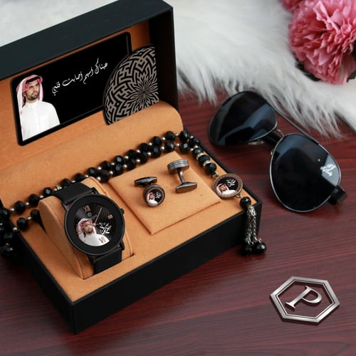 طقم ساعة رجالي تصميم الاسم حسب الطلب الموديل HM-55...