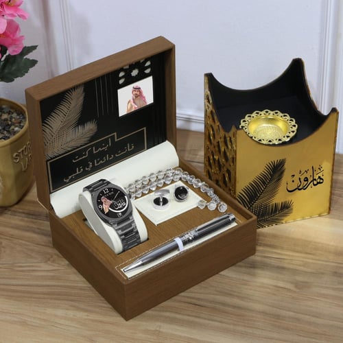 طقم ساعه رجالي مع اكسوارات ومبخرة حديثة مديل MK-85...