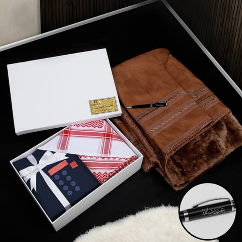 اهداء رجالي بوكس شماغ طقم ساعه واكسوارات و عباره م...