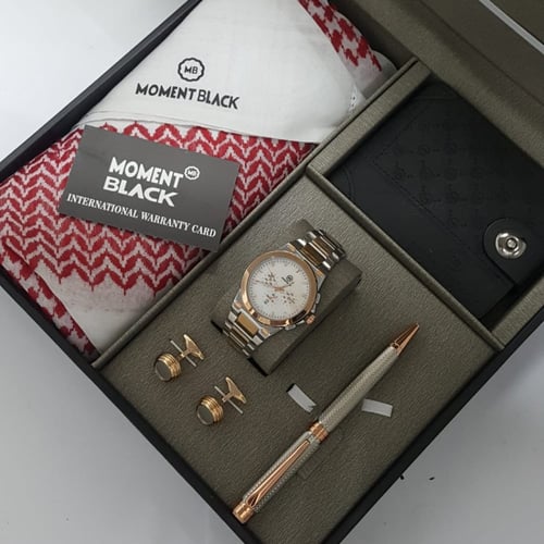 اطقم هدايا رجالية للعيد شماغ واكسسوارت موديل BLK-2...