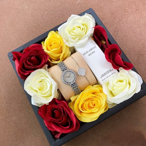 بوكسات هدايا نسائية راقية منسقة بورد أنيق مع تغليف...