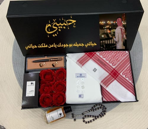 طقم رجالي شماغ وقماش مديل 4555