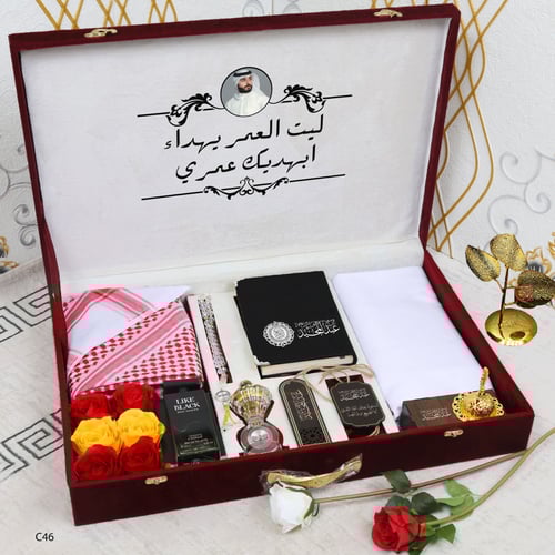 بكس رجالية هدايا قماش وشماغ تصميم حسب الطلب موديل...