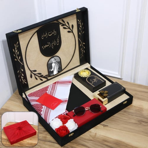 بكس رجالي للمناسبات شماغ مع قماش ونظارة مديل GY-64...