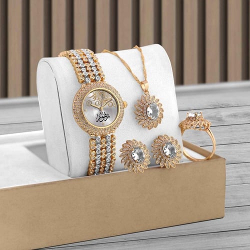 هديه نسائي أطقم ساعات مع إكسسوارات موديل جديد PES-...