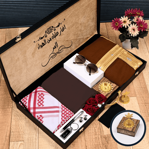 بوكسات هدايا رجالية فاخرة قماش وشماغ ومشلح مديل MS...