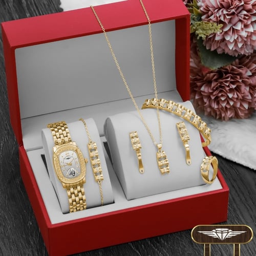طقم ساعة نسائية مميزة مع إكسسوارات تصميم حسب الطلب...