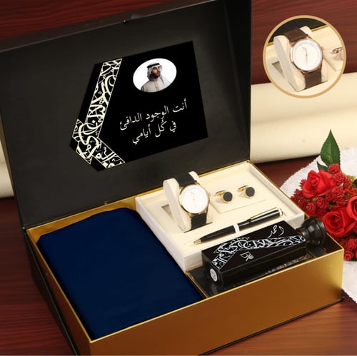 بوكس رجالي ملكي قماش وشماغ راقي بتصميم حسب الطلب M...
