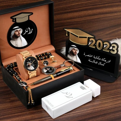 اطقم ساعات رجالية راقية شكل ماركة مع درع تخرج تصمي...