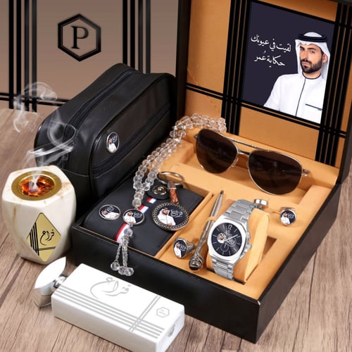 اطقم ساعة هدايا رجالي مع اكسسوارت رجالية تصميم حسب...