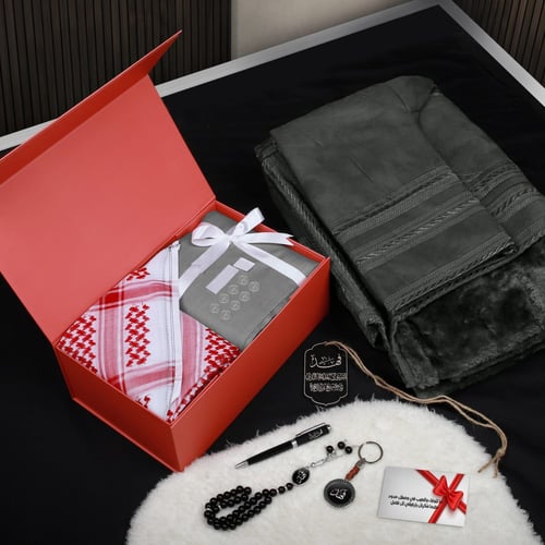 بوكسات هدايا رجالية شتوي فروة مع قماش شتوي وشماغ م...