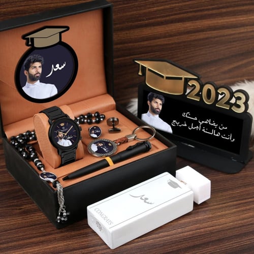 اطقم ساعات رجالية راقية شكل ماركة مع درع تخرج تصمي...