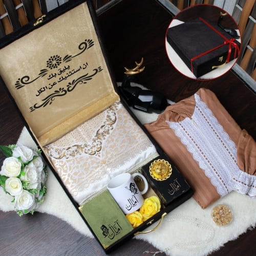 بوكس هدية نسائية فخمة مع مجموعة إكسسوارات راقية با...