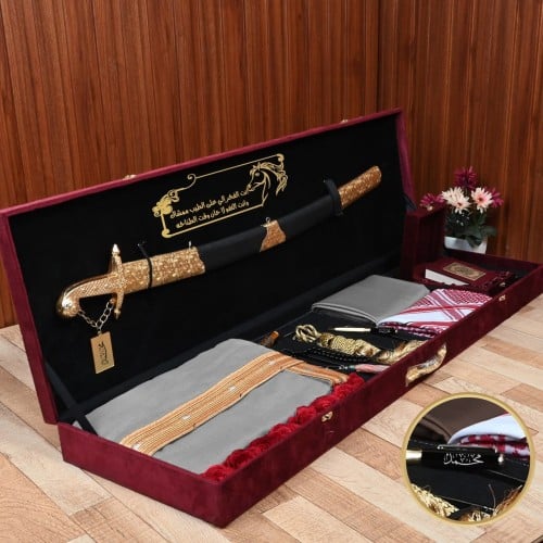 بكس ملكي هديه زواج سيف مع مشلح عالي الجودة مديل جد...
