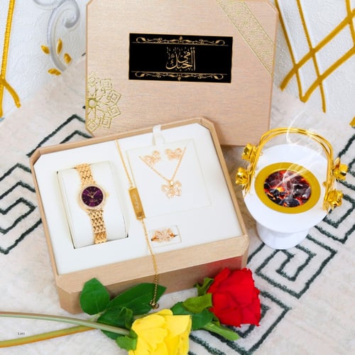 اطقم ساعة نسائي مع مبخرة واكسسوارت موديل mh-880