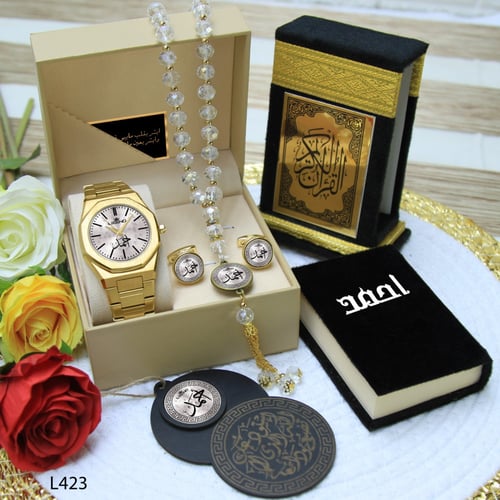 طقم ساعة رجالي تصميم الاسم حسب الطلب الموديل HM-09...