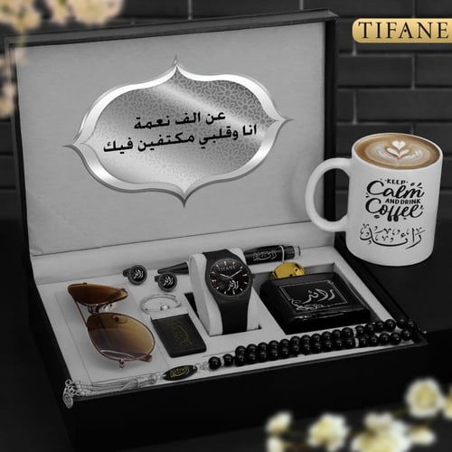 أطقم هدايا رجالية فخمة بساعة ومجموعة إكسسوارات راق...