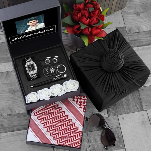 طقم ساعة رجالية فاخرة مع اكسسوارت رجالية تصميم حسب...